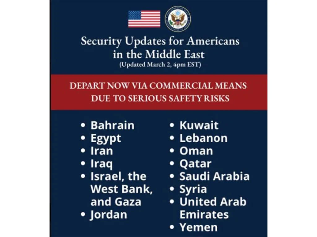 Middle East Travel Advisory