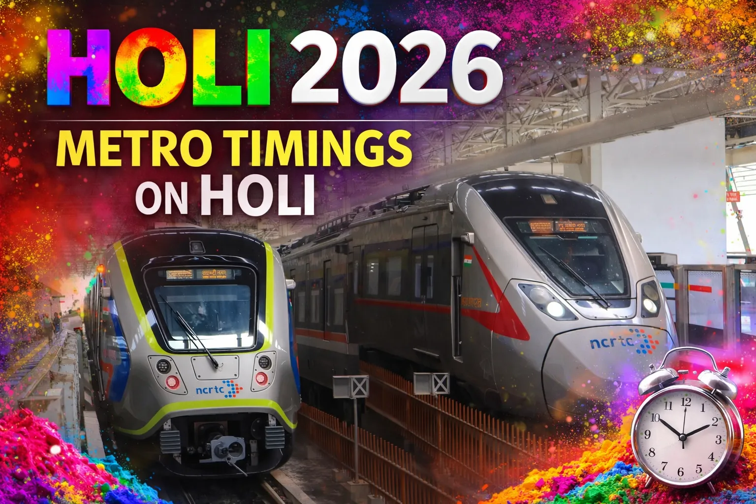 Metro Timings on Holi 2026(image AI genrated )