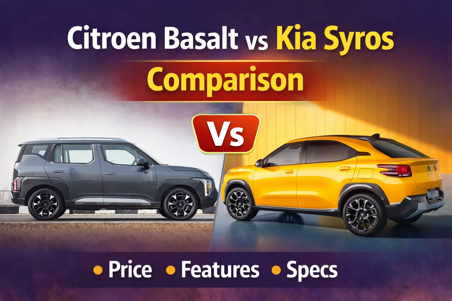 Citroen Basalt Vs Kia Syros Comparison