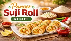 Paneer Suji Roll Recipe