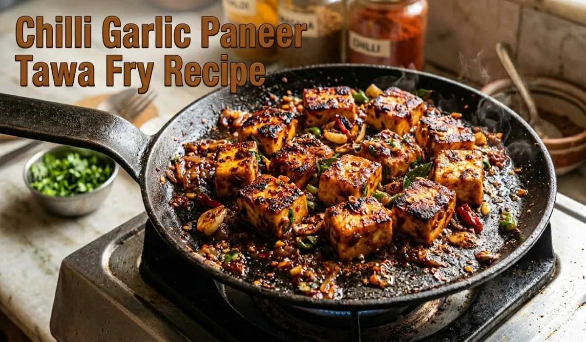 Chilli Garlic Paneer Tawa Fry Recipe