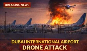 Dubai International Airport drone Attack (image: AI ganrated )