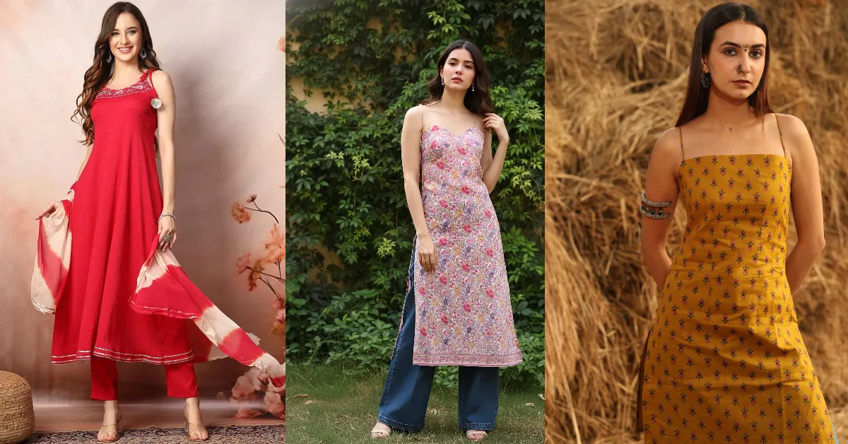 Sleeveless Cotton Kurti Designs( Source: Social Media)