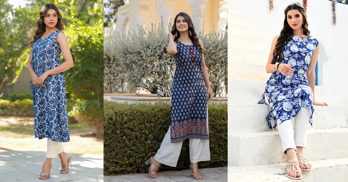 Sleeveless Cotton Kurti Designs( Source: Social Media)
