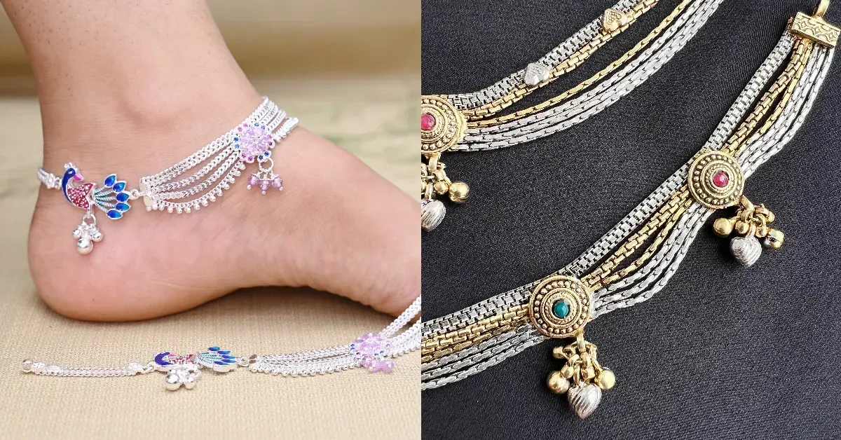 Stone Work Anklet Designs