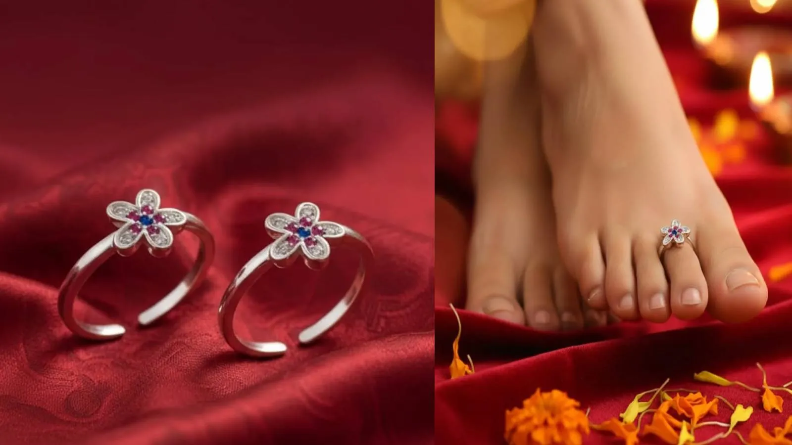 Meenakari Toe Rings