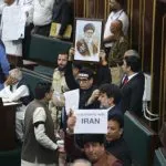 Jammu Kashmir Assembly Protests Iran Support