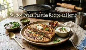 Stuffed Pyaaz Paratha Recipe at Home