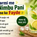 Garmi me Roz Nimbu Pani Peene ke Fayde