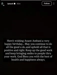 Shah Rukh Khan Wishes