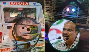 Adhir Ranjan Convoy Hit by Truck