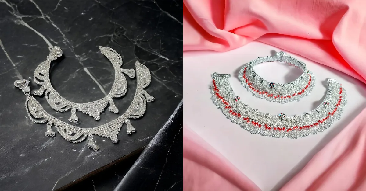 Silver Kashmiri Pajeb for Women