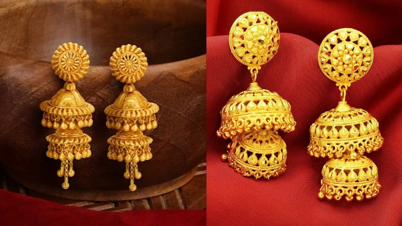 Gold Jhumki Designs For Akshaya Tritiya( Source: Social Media)