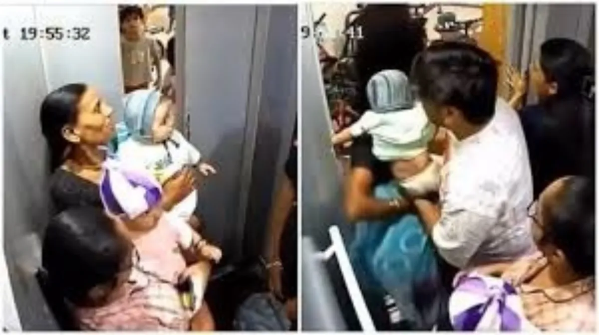 Infant Hand Stuck in Lift Door