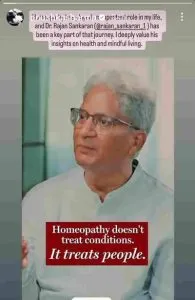 Anushka Sharma Homeopathy Post
