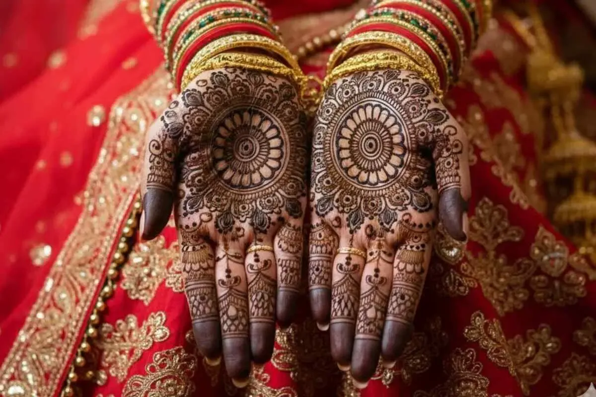 Easy Ghewar Mehndi Designs