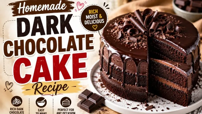 Homemade Dark Chocolate Cake Recipe