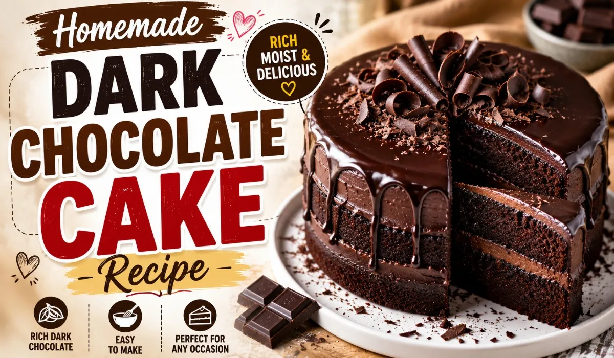 Homemade Dark Chocolate Cake Recipe