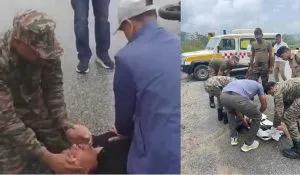 Indian Army Officer Saves Road Accident Victim