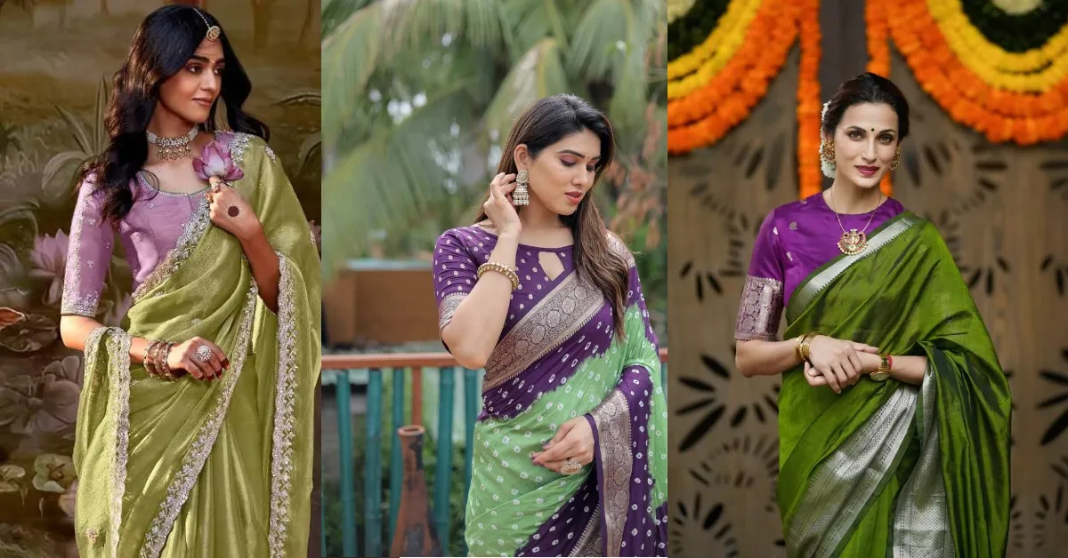 Latest Contrast Blouse Designs