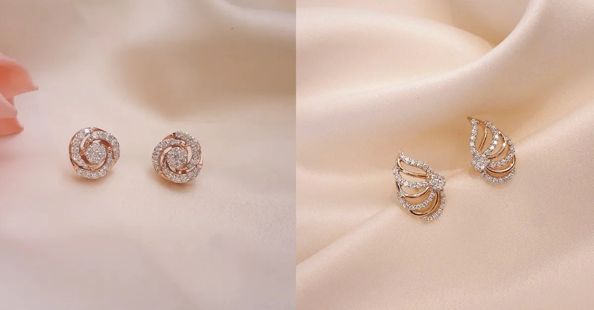 womens rose gold earrings