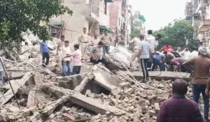 Delhi Rohini Building Collapse (credit social media )