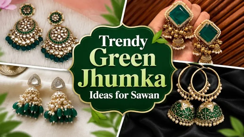 Green Jhumka Ideas for Sawan