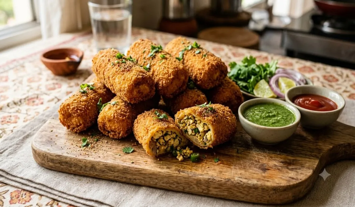 Paneer Bread Rolls Recipe