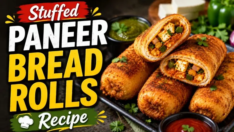 Stuffed Paneer Bread Rolls Recipe