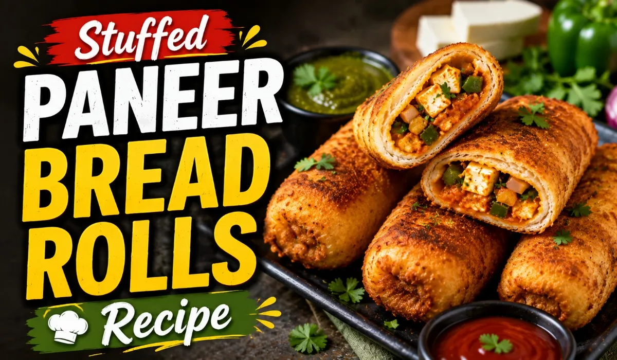 Stuffed Paneer Bread Rolls Recipe