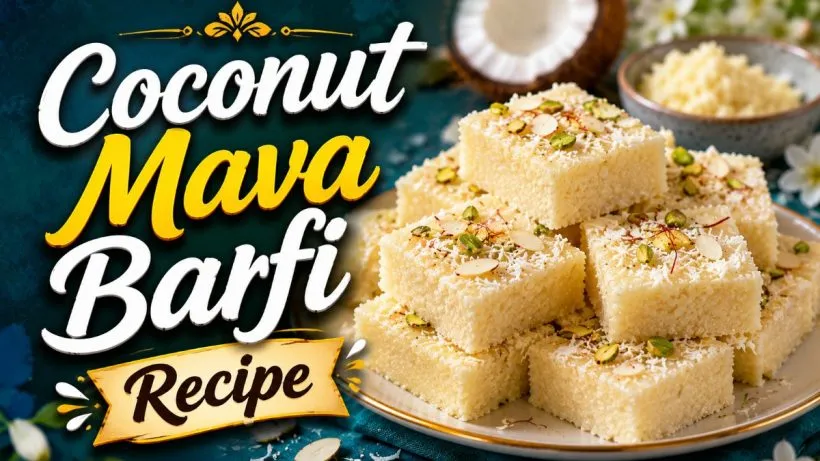 Coconut Mava Barfi Recipe