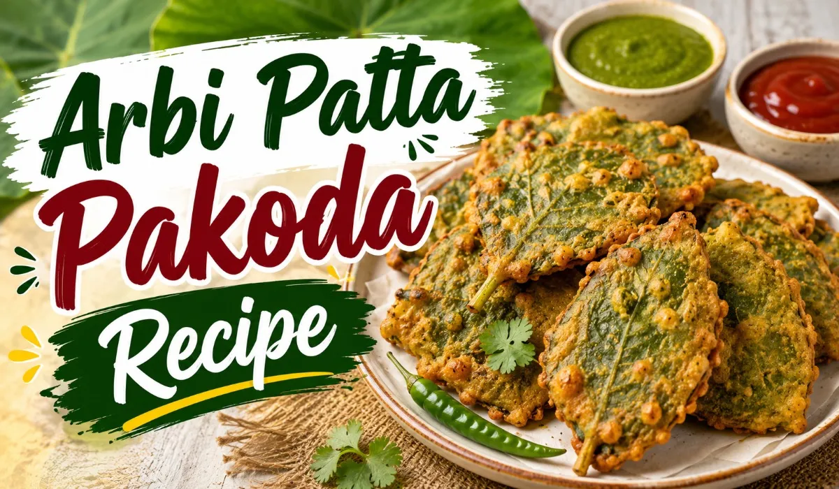 Arbi Patta Pakoda Recipe