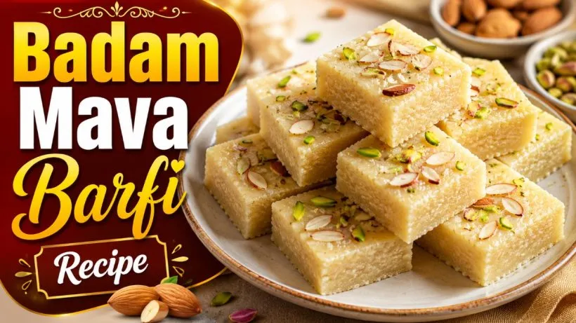 Badam Mava Barfi Recipe