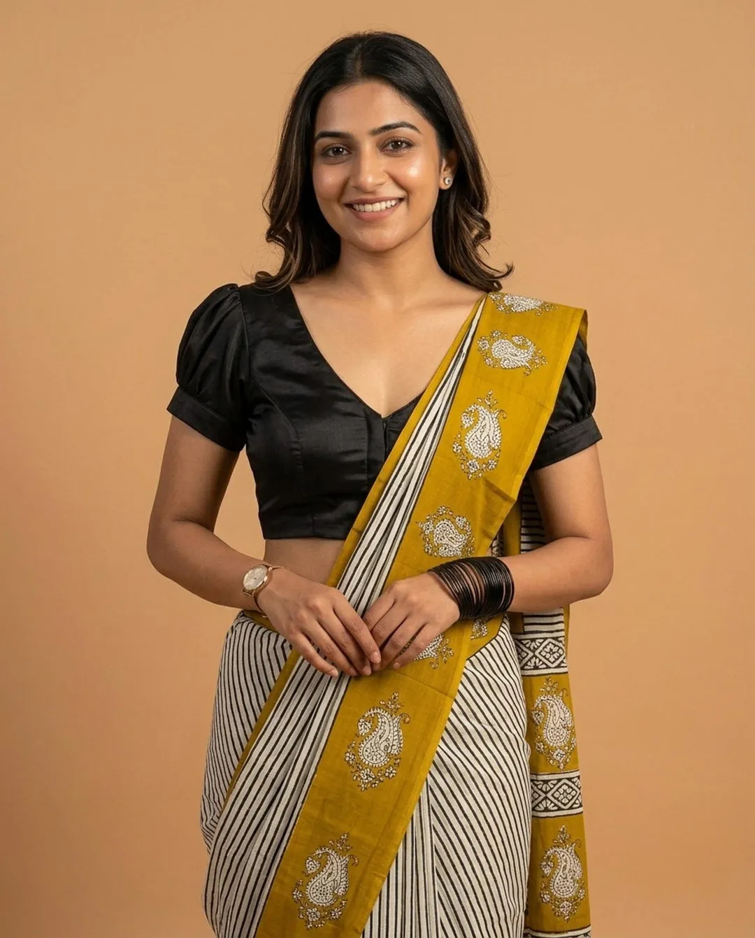 broad V-neck blouse designs( Source: Social Media)