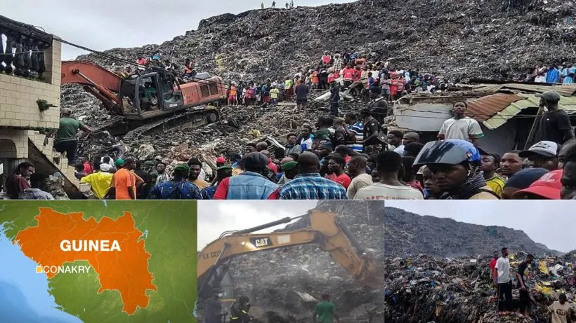 गिनी की राजधानी में कचरे का पहाड़ ढहा