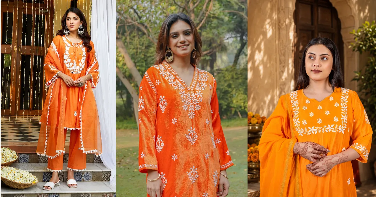 Chikankari Suit Designs For Hariyali Teej( Source: Social Media)