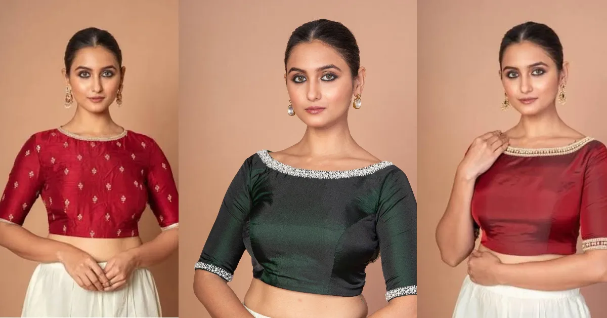 Latest Boat Neck Blouse Designs