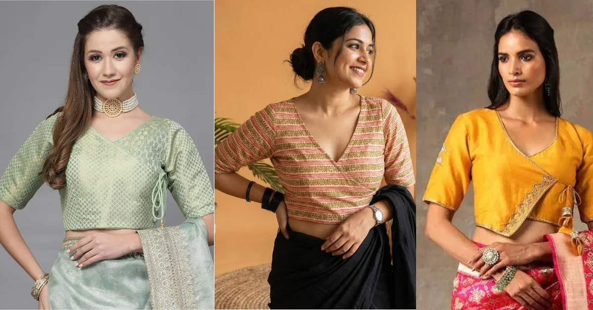 V-Neck Saree Blouse Designs( Source: Social Media)