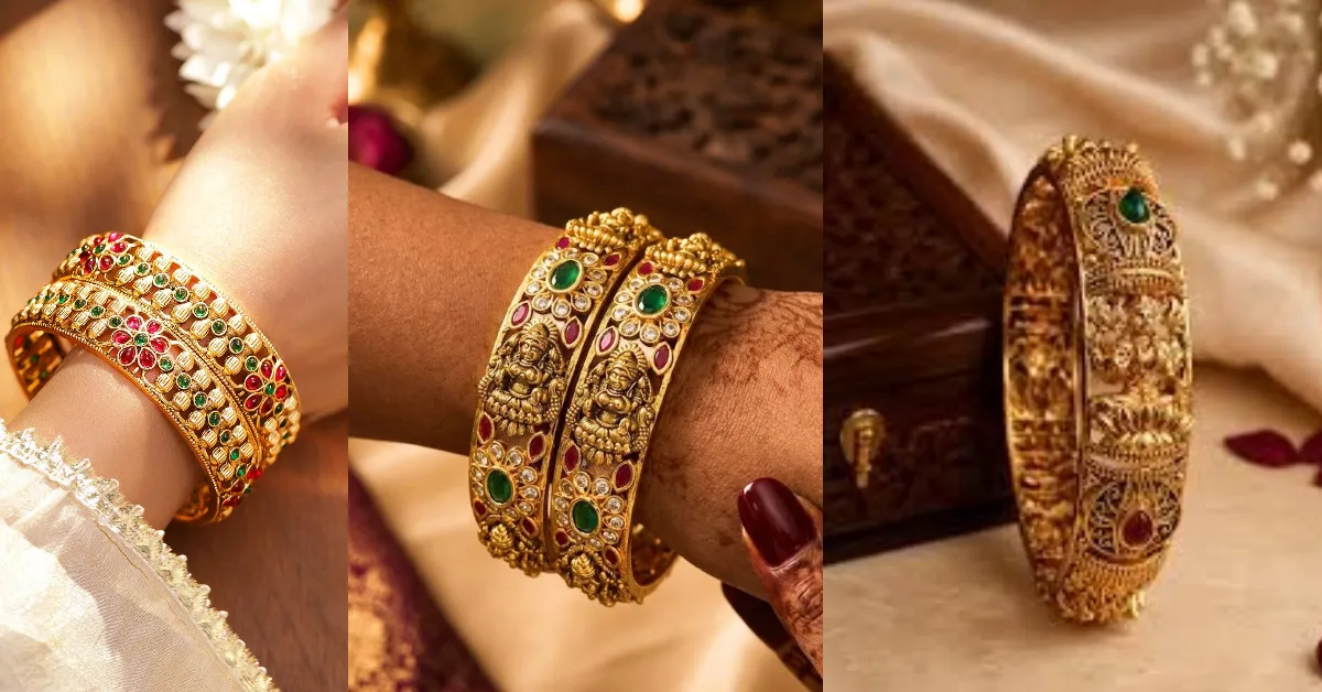 Meenakari gold kangan