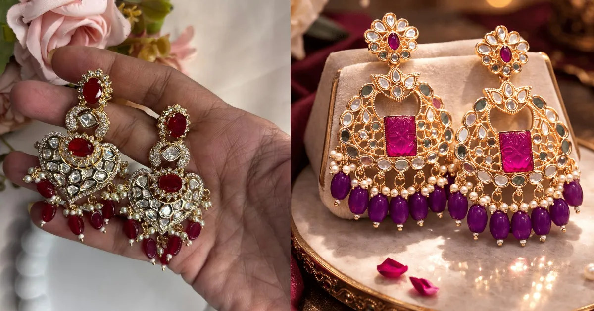 Chandbali Earrings For Hariyali Teej