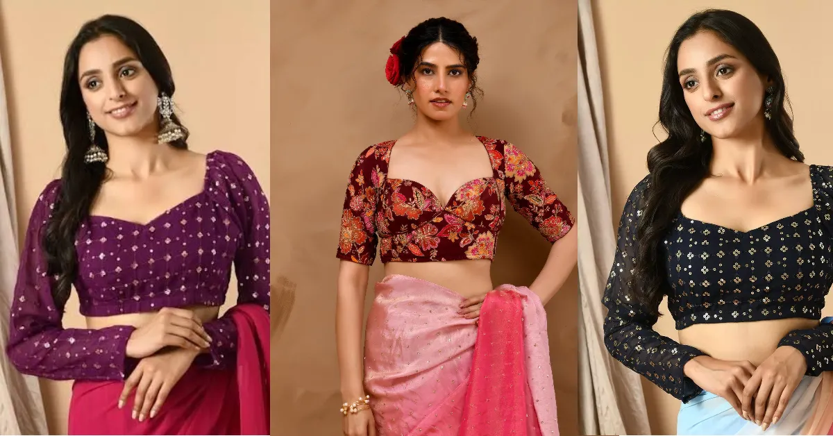 silk saree blouse back designs