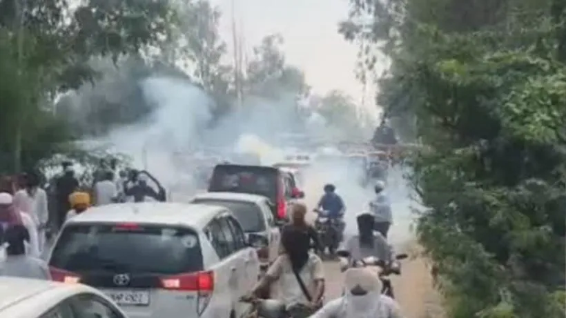 Ambala Panjokhara Protest Tear Gas (social media )