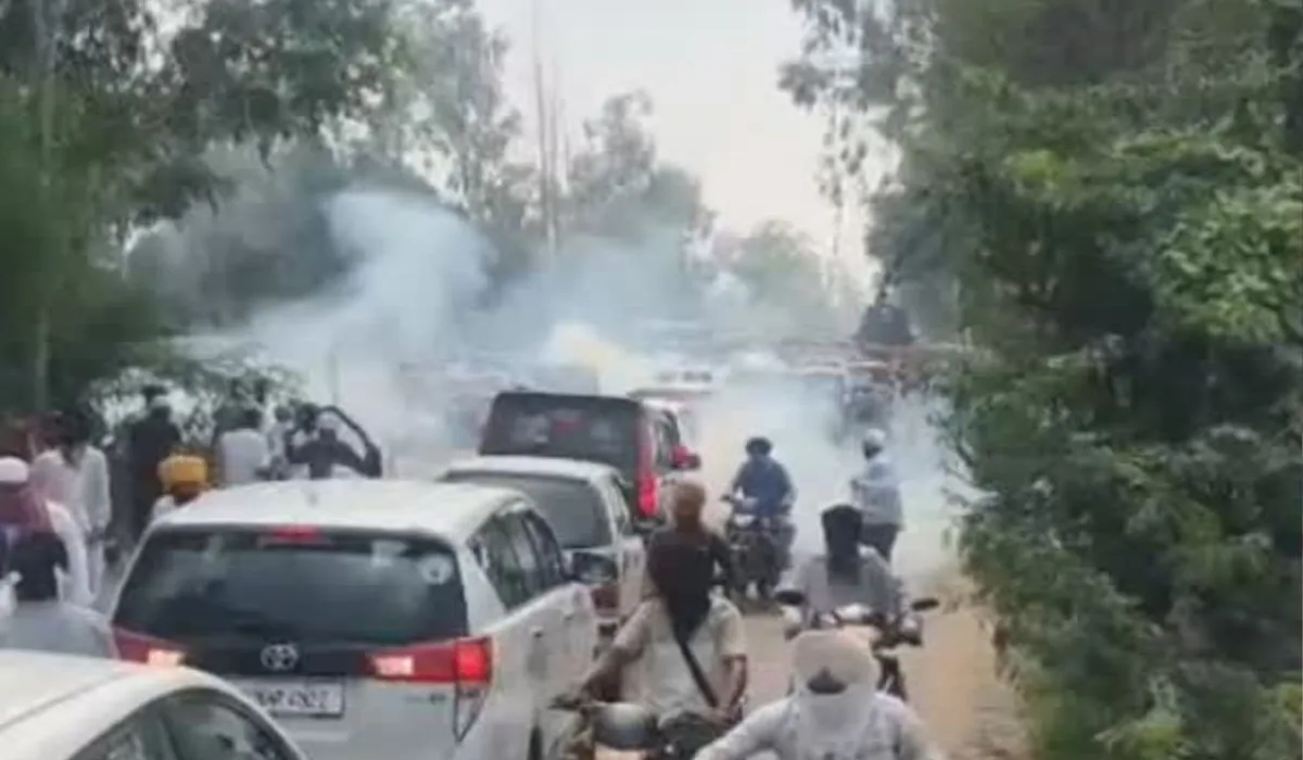 Ambala Panjokhara Protest Tear Gas (social media )
