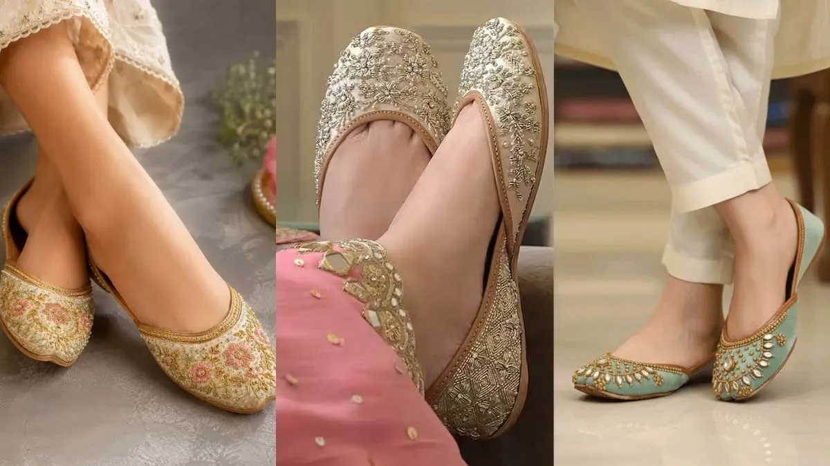 Golden Zari Mojari Designs For Raksha Bandhan