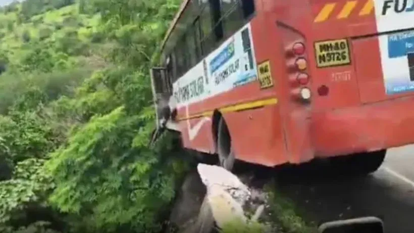 Maharashtra ST Bus Accident ( credit social media)