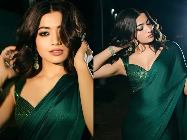 Rashmika Mandanna Green Saree Looks( Source: Social Media)