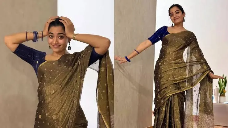 Rashmika Mandanna Green Saree Looks( Source: Social Media)