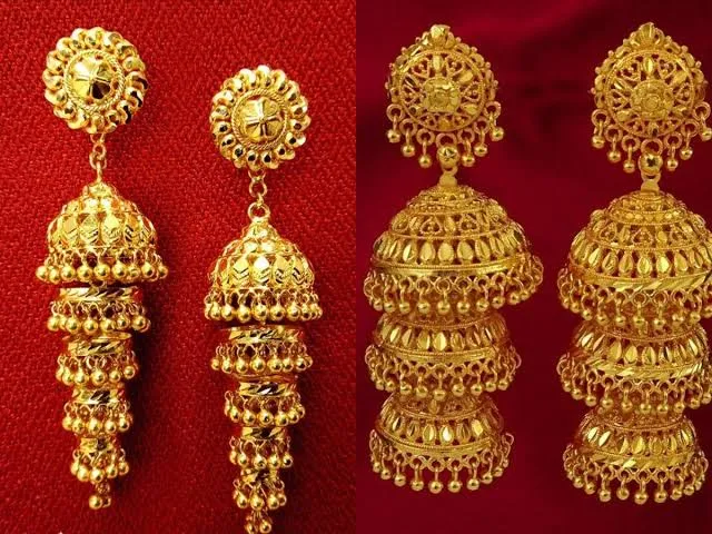 gold jhumka design small size