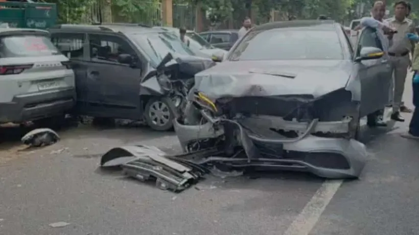 Narela Mercedes Car Accident