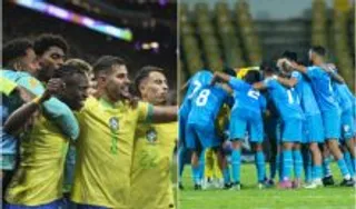 Football Match Between Brazil And India